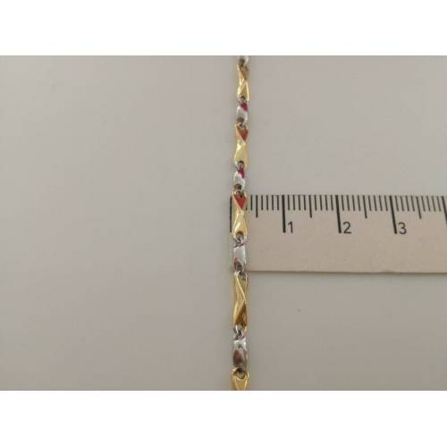 COLLANA In ORO Bicolore GIALLO E ORO BIANCO Unisex Oro 18 KT 750% Made In Italy - 3