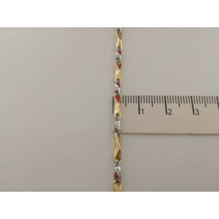 COLLANA In ORO Bicolore GIALLO E ORO BIANCO Unisex Oro 18 KT 750% Made In Italy - 3