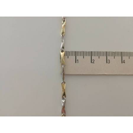 COLLANA ORO 18 KT 750% Bicolore GIALLO E BIANCO Uomo Donna Unisex COLLIER CATENA - 3