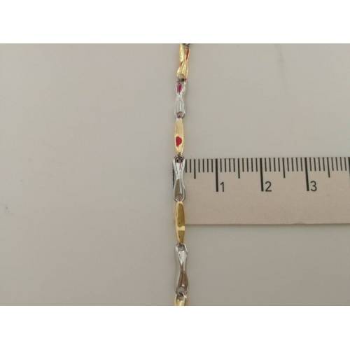 COLLANA In ORO Bicolore GIALLO E ORO BIANCO Unisex Oro 18 KT 750% Made In Italy - 3