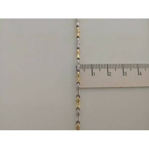 COLLANA ORO Bicolor GIALLO BIANCO 18 KT 750% Uomo Donna Collier CATENA Girocollo - 3