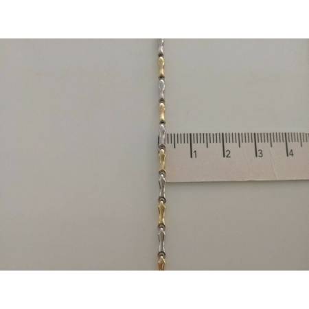 COLLANA ORO Bicolor GIALLO BIANCO 18 KT 750% Uomo Donna Collier CATENA Girocollo - 3