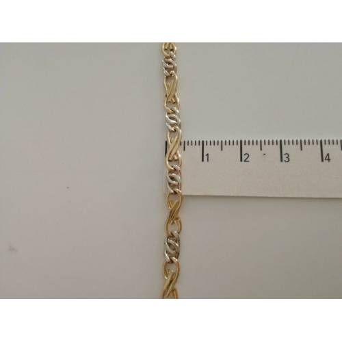 COLLANA Collier CATENA Girocollo ORO 18 KT 750% GIALLO BIANCO Maglia Uomo Donna - 3