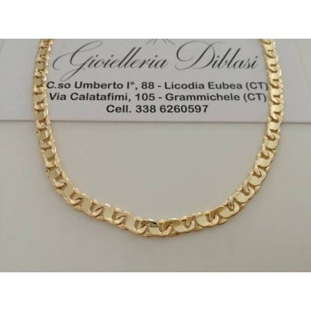 COLLANA IN ORO GIALLO Uomo Donna Unisex 18 KARATI 750% COLLIER Catena Girocollo - 1