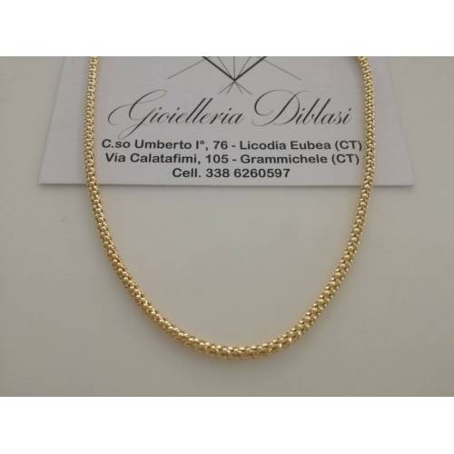 COLLANA In ORO GIALLO Unisex Oro 18 KT 750% Made In Italy - 1