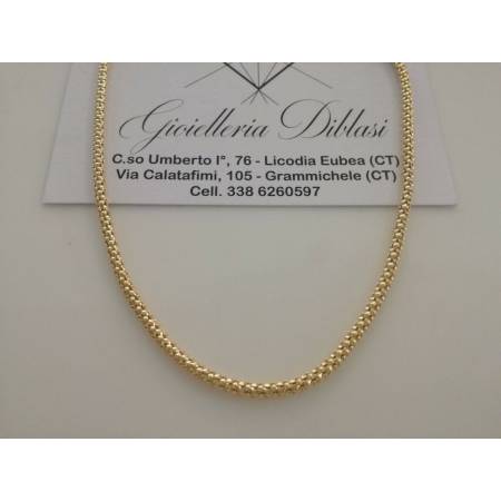 COLLANA In ORO GIALLO Unisex Oro 18 KT 750% Made In Italy - 1