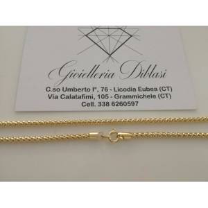 COLLANA In ORO GIALLO Unisex Oro 18 KT 750% Made In Italy - 1 2