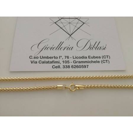 COLLANA In ORO GIALLO Unisex Oro 18 KT 750% Made In Italy - 2