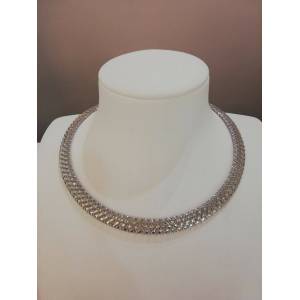 Collana girocollo in oro bianco 18kt 750% altissima manifattura italiana - 1 2