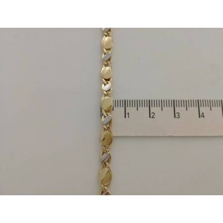 COLLANA In ORO Bicolore GIALLO e BIANCO Unisex Oro 18 KT 750% Made In Italy - 3