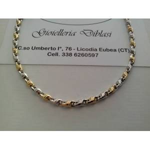 COLLANA ORO GIALLO E BIANCO BICOLORE (oro 18 kt titolo 750%) - 1