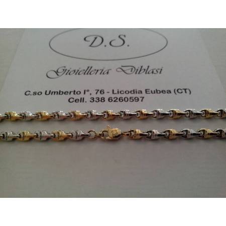COLLANA ORO GIALLO E BIANCO BICOLORE (oro 18 kt titolo 750%) - 2