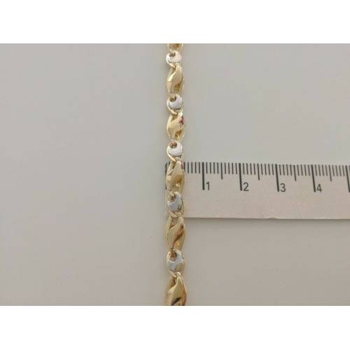 COLLANA In ORO Bicolore GIALLO E ORO BIANCO Unisex Oro 18 KT 750% Made In Italy - 3