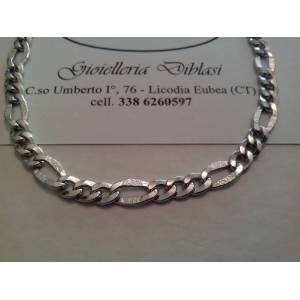 COLLIER COLLANA UOMO IN ORO BIANCO 3+1 oro 18 KARATI 750% MADE IN ITALY - 1