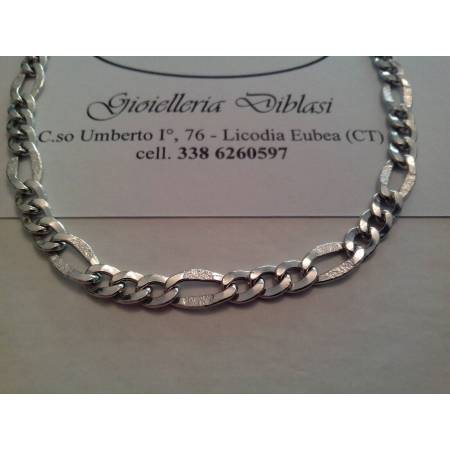 COLLIER COLLANA UOMO IN ORO BIANCO 3+1 oro 18 KARATI 750% MADE IN ITALY - 1