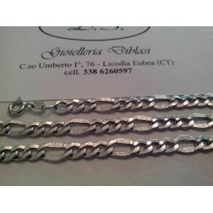 COLLIER COLLANA UOMO IN ORO BIANCO 3+1 oro 18 KARATI 750% MADE IN ITALY - 1 2