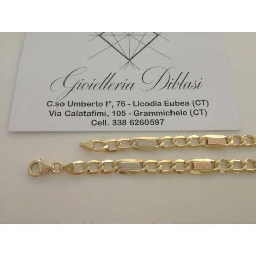 COLLANA Con I TRE COLORI DELL'ORO Unisex Oro 18 KT 750% Made In Italy - 2