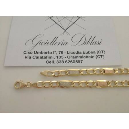 COLLANA Con I TRE COLORI DELL'ORO Unisex Oro 18 KT 750% Made In Italy - 2