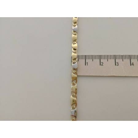 COLLANA Collier CATENA Girocollo ORO 18 KT 750% GIALLO BIANCO Maglia Uomo Donna - 3