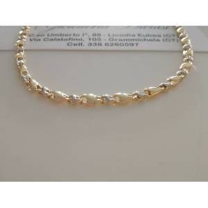 COLLANA Uomo Donna ORO 18 Carati 750% COLLIER A CATENA Giallo Bianco Girocollo - 1 2