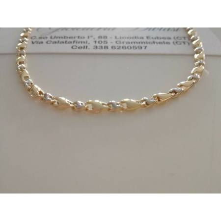 COLLANA Uomo Donna ORO 18 Carati 750% COLLIER A CATENA Giallo Bianco Girocollo - 2