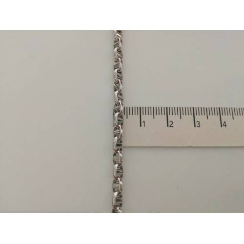 COLLANA Uomo Donna Collier In ORO BIANCO Unisex Oro 18 KT 750% Made In Italy - 3