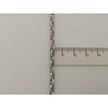 COLLANA Uomo Donna Collier In ORO BIANCO Unisex Oro 18 KT 750% Made In Italy - 3