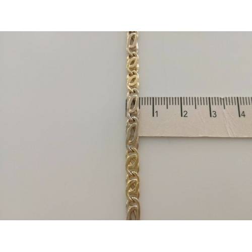 COLLANA In ORO Bicolore GIALLO E BIANCO 18 Karati 750% Uomo Donna Unisex Collier - 3