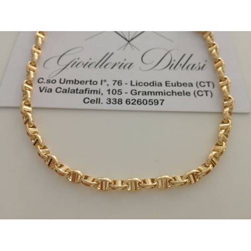 COLLANA In ORO GIALLO Unisex Oro 18 KT 750% Made In Italy - 1