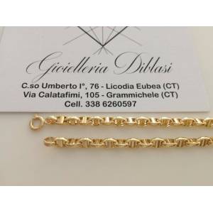 COLLANA In ORO GIALLO Unisex Oro 18 KT 750% Made In Italy - 1 2