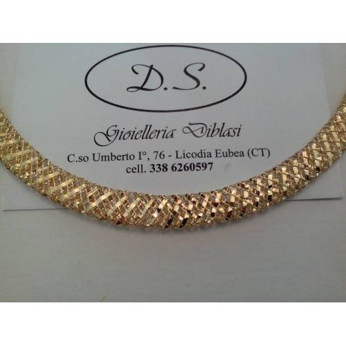 COLLANA COLLIER IN ORO GIALLO 18 KARATI 750% SEMIRIGIDA Made in Italy - 1