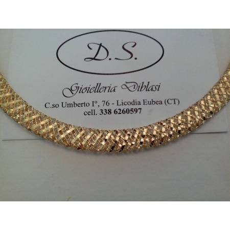 COLLANA COLLIER IN ORO GIALLO 18 KARATI 750% SEMIRIGIDA Made in Italy - 1