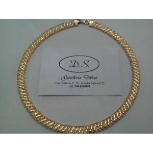 COLLANA COLLIER IN ORO GIALLO 18 KARATI 750% SEMIRIGIDA Made in Italy - 1 2