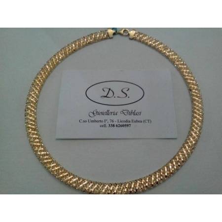 COLLANA COLLIER IN ORO GIALLO 18 KARATI 750% SEMIRIGIDA Made in Italy - 2