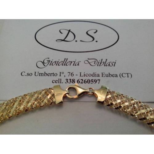 COLLANA COLLIER IN ORO GIALLO 18 KARATI 750% SEMIRIGIDA Made in Italy - 3