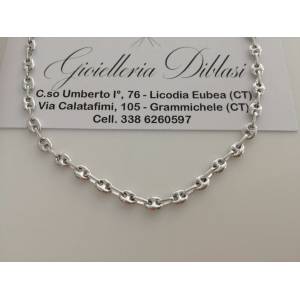 COLLANA IN ORO BIANCO MODELLO MAGLIA MARINARA (18KARATI - 750%) - 1