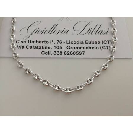 COLLANA IN ORO BIANCO MODELLO MAGLIA MARINARA (18KARATI - 750%) - 1