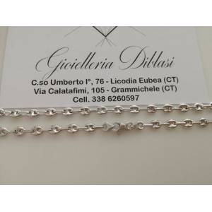 COLLANA IN ORO BIANCO MODELLO MAGLIA MARINARA (18KARATI - 750%) - 1 2