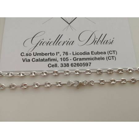 COLLANA IN ORO BIANCO MODELLO MAGLIA MARINARA (18KARATI - 750%) - 2