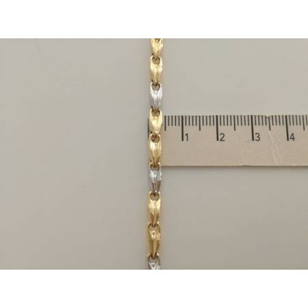COLLANA In ORO Bicolore GIALLO E BIANCO Uomo Donna Unisex Oro 18 KT 750% Collier - 3