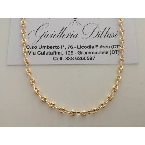 COLLANA In ORO GIALLO Modello MARINARA Unisex Oro 18 KT 750% Made In Italy - 1