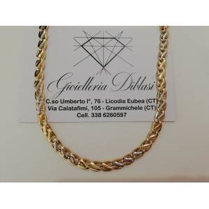 Collana in oro giallo e oro bianco (bicolore) 18kt 750% made in italy - 1