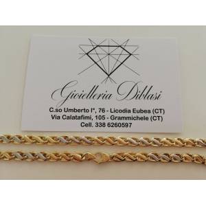 Collana in oro giallo e oro bianco (bicolore) 18kt 750% made in italy - 1 2