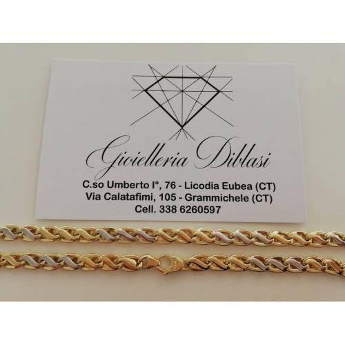 Collana in oro giallo e oro bianco (bicolore) 18kt 750% made in italy - 2