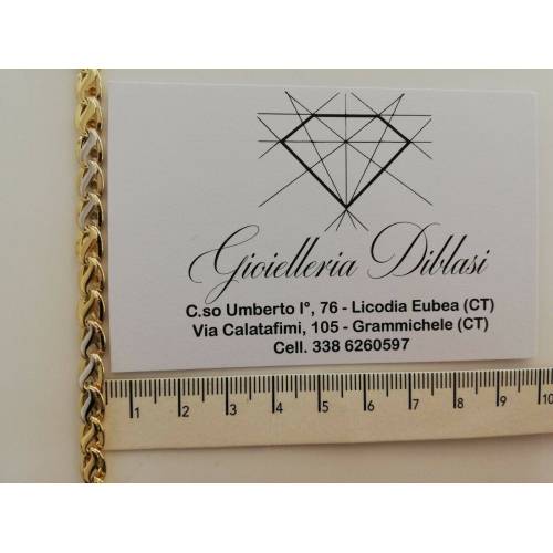 Collana in oro giallo e oro bianco (bicolore) 18kt 750% made in italy - 3