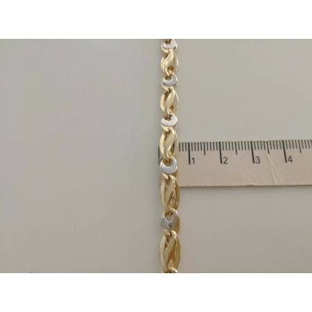COLLANA COLLIER ORO 18 KT 750% Bicolor GIALLO BIANCO Uomo Donna CATENA Girocollo - 3