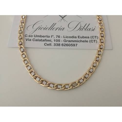 COLLANA In ORO Bicolore GIALLO E ORO BIANCO Unisex Oro 18 KT 750% Made In Italy - 1