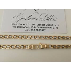 COLLANA In ORO Bicolore GIALLO E ORO BIANCO Unisex Oro 18 KT 750% Made In Italy - 1 2