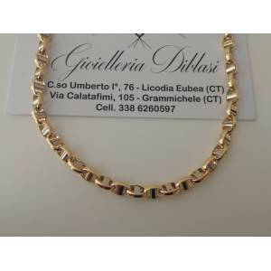 COLLANA In ORO Bicolore GIALLO E ORO BIANCO Unisex Oro 18 KT 750% Made In Italy - 1