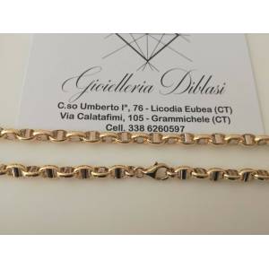 COLLANA In ORO Bicolore GIALLO E ORO BIANCO Unisex Oro 18 KT 750% Made In Italy - 1 2